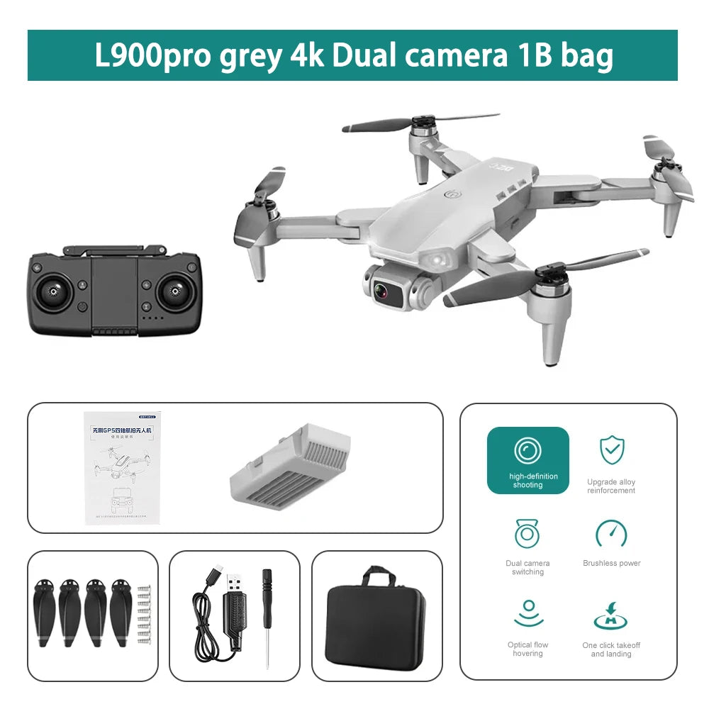 L900 Pro MAX Drone  Professional 4K HD Camera 5G GPS Visual Obstacle Avoidance Brushless Motor Quadcopter RC Helicopter Boy Toys