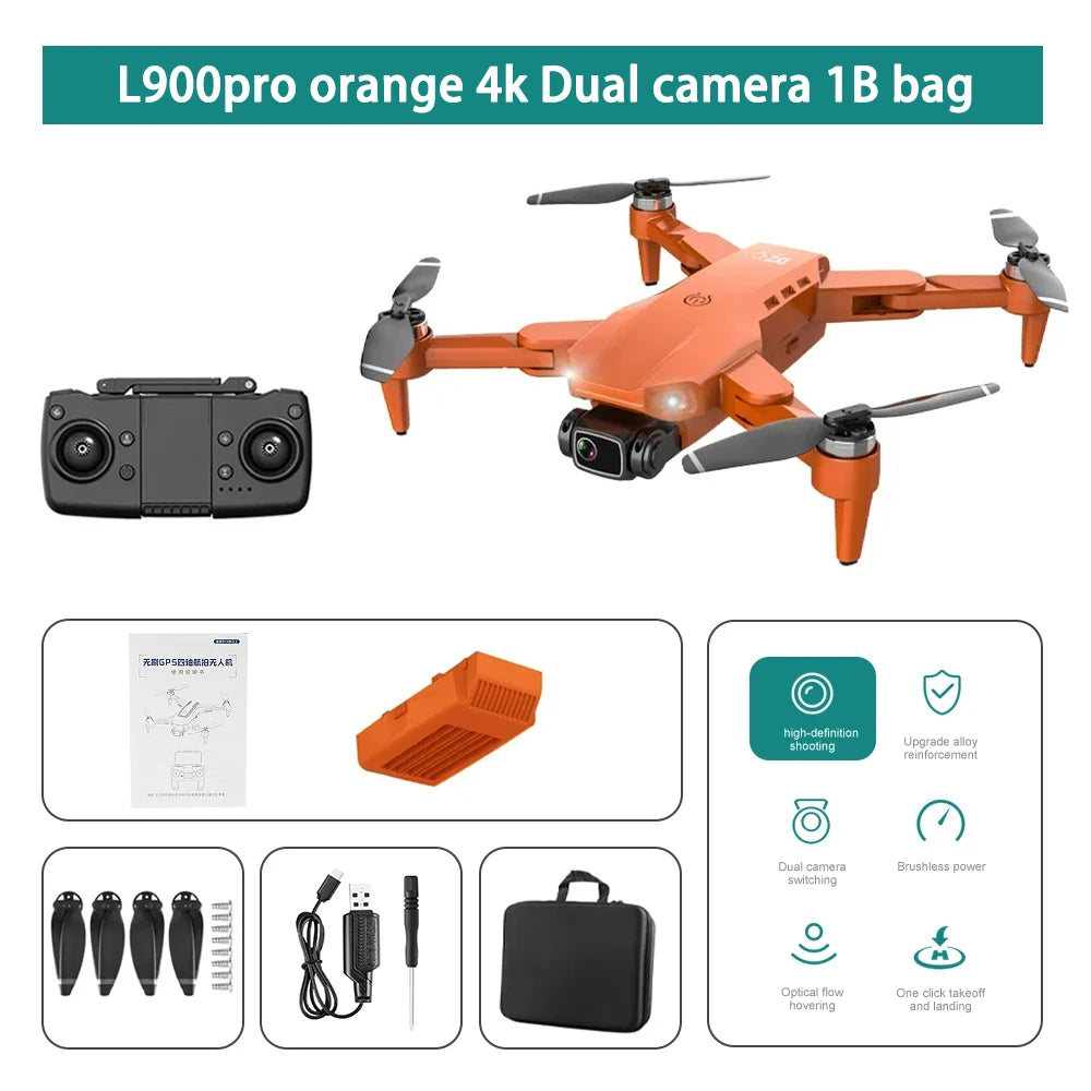 L900 Pro MAX Drone  Professional 4K HD Camera 5G GPS Visual Obstacle Avoidance Brushless Motor Quadcopter RC Helicopter Boy Toys