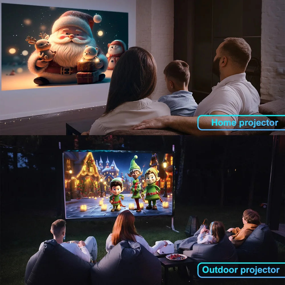 HY320 Projector 4K Brasil Recentemente Nativo 1080P Android 11 4K 390ANSI Wifi6 BT5.0 Cinema Ao Ar Livre Portátil 180 ° Projetor