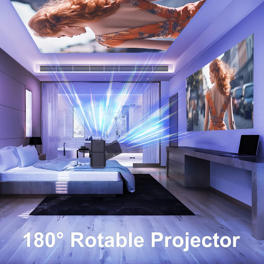 HY320 Projector 4K Brasil Recentemente Nativo 1080P Android 11 4K 390ANSI Wifi6 BT5.0 Cinema Ao Ar Livre Portátil 180 ° Projetor